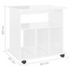 vidaXL Mobiletto con Ruote Bianco Lucido 60x45x60 cm Legno Multistrato