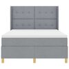 vidaXL Letto a molle con materasso Grigio chiaro 140 x 190 cm Tessuto
