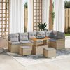 vidaXL Set Divano da Giardino con cuscino 9 pcs Beige polyrattan