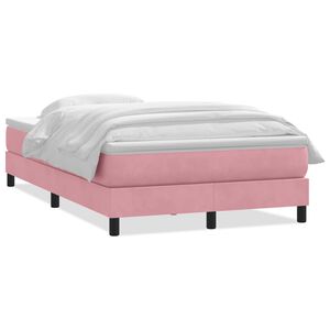 vidaXL Giroletto a Molle con Materasso Rosa 120x220 cm in Velluto