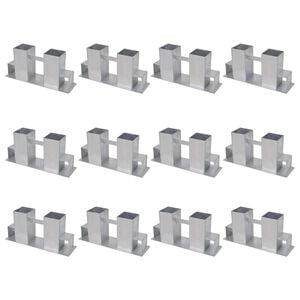 vidaXL Set Supporti per Legna da Ardere 12 pz in Acciaio Argento