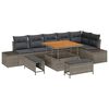 vidaXL Set Divano da Giardino 9 pz Grigio polyrattan