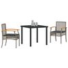 vidaXL Set da Pranzo per Giardino 3 pcs Grigio polyrattan