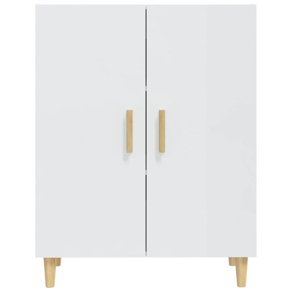 vidaXL Credenza Bianco Lucido 70x34x90 cm in Legno Multistrato