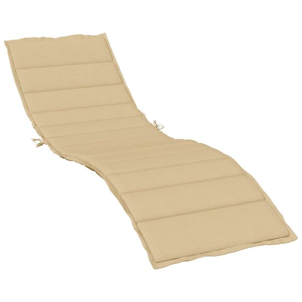 vidaXL Cuscino per Lettino Prendisole Beige Mélange 200x50x4cm Tessuto