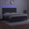 vidaXL Letto a Molle con Materasso e LED Grigio Scuro 180x200 cm