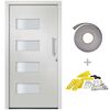 vidaXL Porta d'Ingresso in Alluminio e PVC Bianco 100x200 cm
