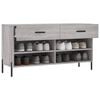vidaXL Panca Porta Scarpe Grigio Sonoma 102x35x55 cm Legno Multistrato