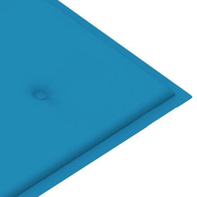 vidaXL Panca da Giardino con Cuscino Blu 240 cm in Massello di Teak