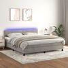 vidaXL Letto a Molle con Materasso e LED Grigio Chiaro 180x200 cm Velluto