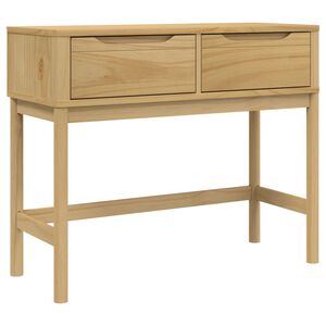 vidaXL Tavolo Consolle FLORO 89,5x36,5x73 cm Marrone Cera Legno Pino