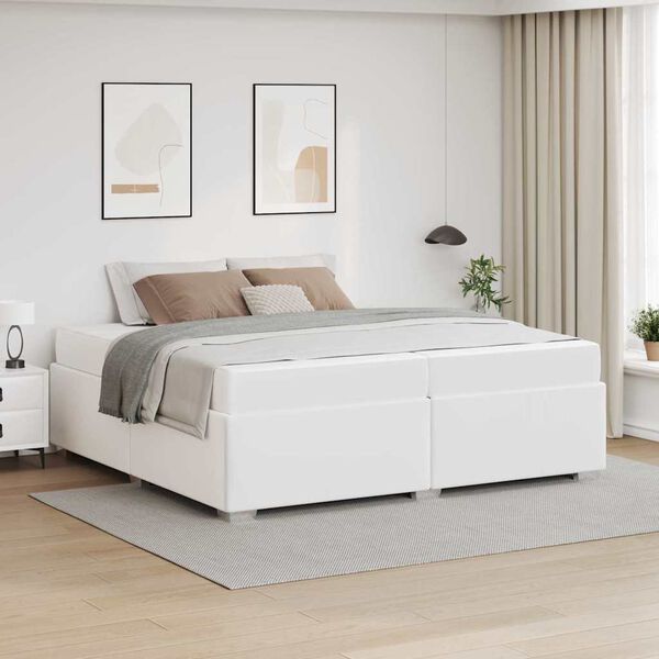 vidaXL Struttura del letto Bianco 200 x 200 cm Pelle sintetica
