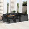 vidaXL Set Divano da Giardino con cuscino 13 pcs Nero polyrattan