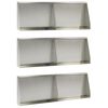 vidaXL Muro di contenimento 6 pz 60 x 12 x 40 cm Acciaio Inox Argento