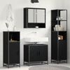 vidaXL Set di mobili per il bagno 3 pcs Rovere Nero Legno multistrato