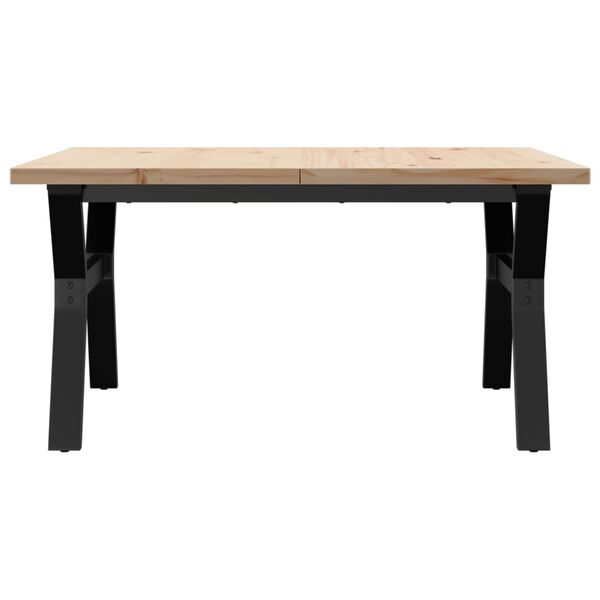 vidaXL Tavolino Salotto Telaio a Y 90x90x45,5 cm Legno Pino e Acciaio