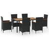 vidaXL Set da Pranzo da Giardino 7 pz con Cuscini in Polyrattan