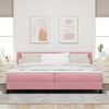 vidaXL Letto a molle con materasso Rosa 200 x 200 cm Velluto