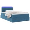 vidaXL Letto con contenitore e LED Blu Scuro 120 x 200 cm Velluto