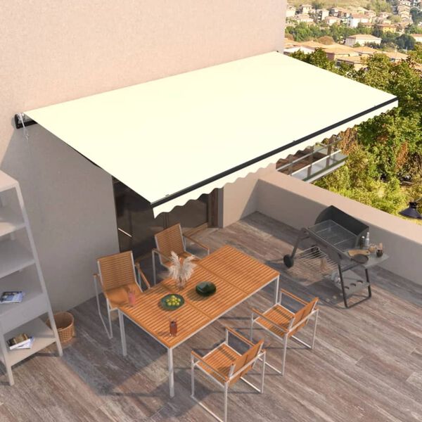 vidaXL Tenda da Sole Retrattile Automatica 600x350 cm Crema