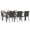 vidaXL Set da Pranzo da Giardino 7 pz Nero con Cuscini in Polyrattan