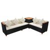 vidaXL Set Divani da Giardino 7 pz con Cuscini in Polyrattan Nero