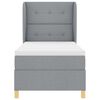 vidaXL Letto con molle e materasso Grigio Scuro 90x190 cm Tessuto