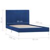 vidaXL Giroletto senza Materasso Blu 90x200 cm in Tessuto