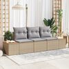 vidaXL Set Divano da Giardino 3 pcs beige e grigio chiaro Poly Rattan