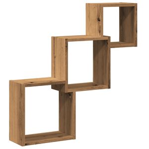 vidaXL Mensole a Cubo Parete Artigianale 68x15x68 cm Legno Multistrato