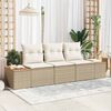 vidaXL Set Divano da Giardino 3 pcs beige e panna Poly Rattan