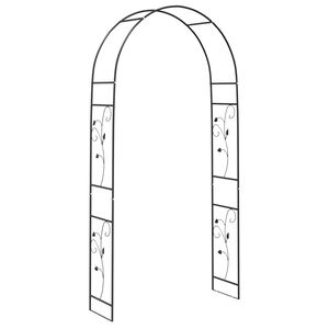 vidaXL Arco da Giardino Floreale Nero 115 x 37 x 231 cm