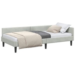vidaXL Cornice del letto ad angolo Grigio chiaro 80 x 200 cm Velluto