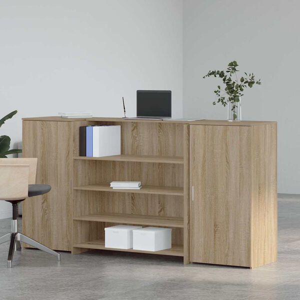 vidaXL Banco Reception Rovere Sonoma 200x50x103,5 cm Legno Multistrato