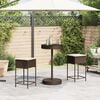 vidaXL Set Bar da Giardino 3 pz con Cuscini in Polyrattan Marrone