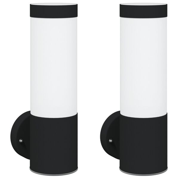 vidaXL Lampade da Parete Esterne 2 pcs Nero 12 x 7.5 x 27 cm