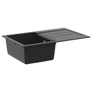 vidaXL Lavello Nero 780 x 500 mm 80% Quarzo e 20% Resina