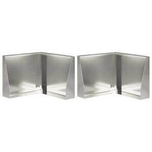 vidaXL Muro di contenimento 2 pz 50 x 50 x 30 cm Acciaio Inox Argento