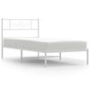 vidaXL Giroletto con Testiera Metallo Bianco 90x190 cm