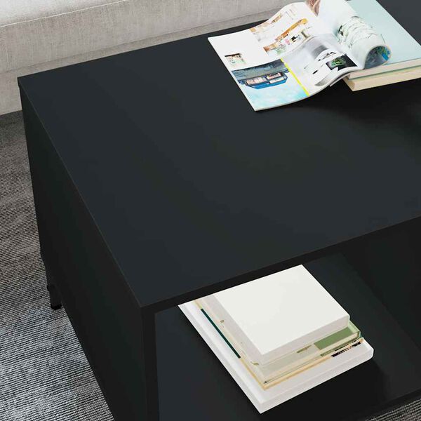 vidaXL Tavolino da salotto con cassetto Rovere Nero 90 x 49 x 46 cm
