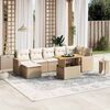 vidaXL Set Divano da Giardino 8 pz con Cuscini Beige in Polyrattan