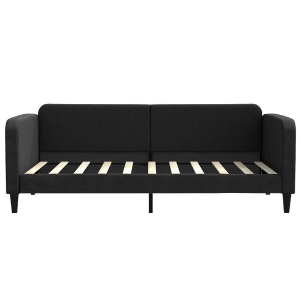 vidaXL Divano Letto con Materasso Nero 90x190 cm in Tessuto