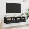 vidaXL Mobili TV a Parete 2pz Neri 60x30x30 cm in Legno Multistrato