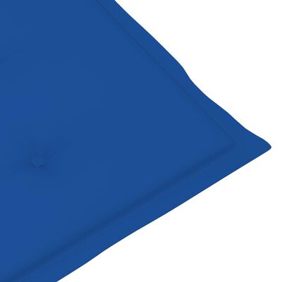 vidaXL Sedie da Giardino 4 pz con Cuscini Blu Reale Massello di Teak
