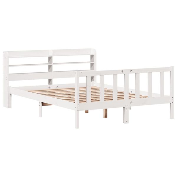 vidaXL Letto senza Materasso Bianco 135x190 cm Legno Massello di Pino
