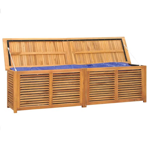 vidaXL Contenitore Giardino con Borsa 200x50x55 cm Legno Massello Teak