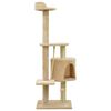 vidaXL Albero per Gatti con Pali Tiragraffi in Sisal Beige 120 cm