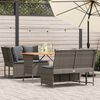 vidaXL Set Divani da Giardino 3 pz con Cuscini Grigio in Polyrattan