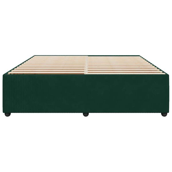 vidaXL Giroletto senza Materasso Verde Scuro 200x200 cm in Velluto