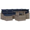 vidaXL Set Divano da Giardino con cuscino 7 pcs Grigio e Blu Navy